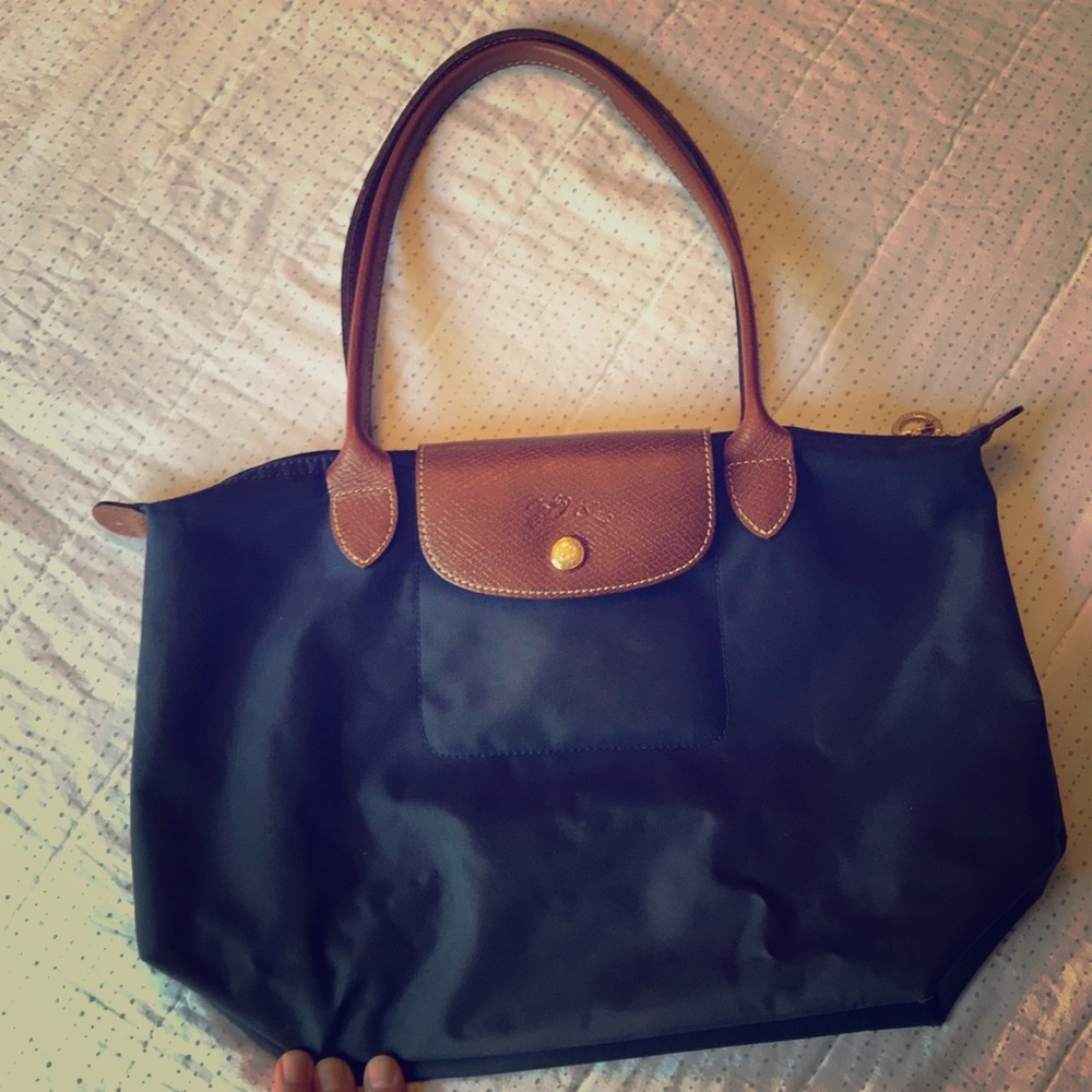 Navy Small Longchamp Tote